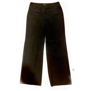Ann Taylor Lindsay Size 4 Black Straight Leg Mid Rise Flat Front Dress Pants